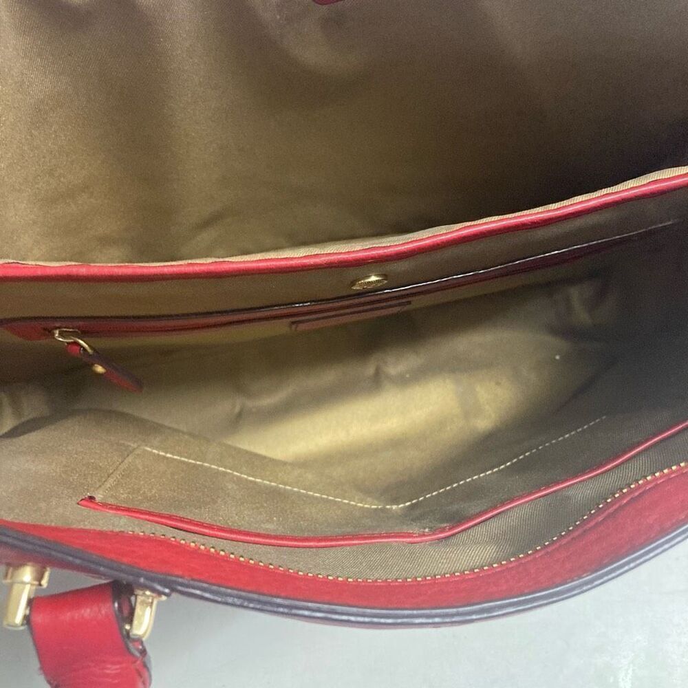 ANTONIO MELANI Women’s Red Leather‎ Tote Handbag Work Computer Bag 13.5X5X11.5 - Picture 10 of 12